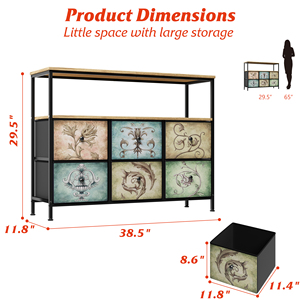 Tủ quần áo cho phòng ngủ với 6 ngăn kéo Mở Kệ vải lưu trữ tủ quần áo ngực của ngăn kéo cho tủ quần áo đầu giường phòng khách hành lang - Product Image 5