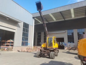 المحمولة المدمجة آلة حفار صغيرة حفارة بعجلات الترابية تتحرك معدات ل القبر حفر - Product Image 4