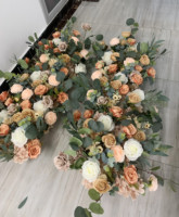 QSLH-CF140 Promotion Fleur Automnale Orange Centres de Table de Mariage Boules de Fleurs pour Table
