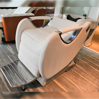 Fauteuil de lavage professionnel pour salon de coiffure avec bac à shampoing en céramique intégré, fauteuil de lavage électrique