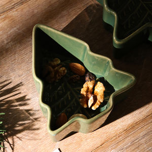 Plato de salsa de cerámica en forma de árbol de Navidad, platos para condimentos, Sushi cuenco para sumergir, platos para aperitivos, plato para servir, platillos, cuenco - Product Image 1