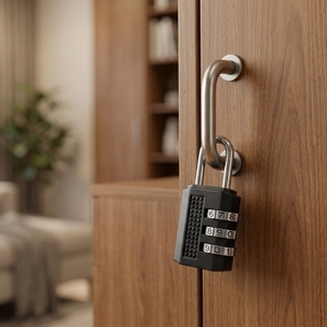 Mini cadenas de sécurité renforcé avec mot de passe et clé - Pour casier de gym, armoire de dortoir, bagages, rangement domestique - Product Image 3