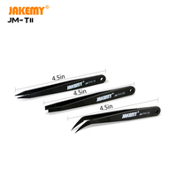 Kit Pinset Anti-Statis 3 in 1 untuk Bengkel Perbaikan Ponsel, Ujung Presisi Aman ESD 118mm, Alat Solder