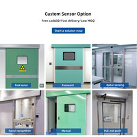 Porte battante pour salle blanche, certifiée ISO/CE, en aluminium alvéolaire, conception anti-collision, pour usage hospitalier
