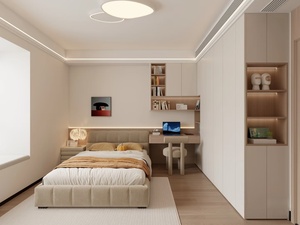 Meubles de chambre à coucher modernes sur mesure, armoire, <span class=keywords><strong>lit</strong></span>, bureau, ensemble de chambre à coucher en bois avec design intégré - Product Image 4