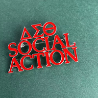 AiLi Fancy Sorority Society Jewelry Red Enamel Pins Delta Letter Label Brooch Pin Greek Letter Social Action Brooches Women