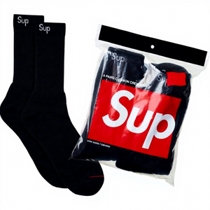 Hanes Crew <b>Socks</b> <b>Black</b> Cushion Men Women Sport <b>Socks</b> 4 Pairs - Product Image 6