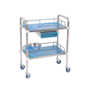 Troli Peralatan Fisioterapi Rumah Sakit Mobile 3 Rak Baja Anti Karat dengan Kapasitas 100kg - Product Image 5