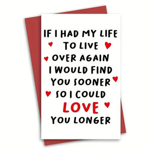 Tarjeta <span class=keywords><strong>de</strong></span> <span class=keywords><strong>cumpleaños</strong></span> <span class=keywords><strong>de</strong></span> poema Love You Longer, tarjetas románticas <span class=keywords><strong>de</strong></span> aniversario, si tuviera <span class=keywords><strong>mi</strong></span> <span class=keywords><strong>vida</strong></span> para vivir <span class=keywords><strong>de</strong></span> nuevo - Product Image 2
