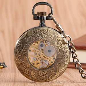 <span class=keywords><strong>Montre</strong></span> de poche mécanique manuelle en bronze à chiffres romains de luxe à face ouverte avec chaîne pour <span class=keywords><strong>homme</strong></span> cadeau <span class=keywords><strong>vintage</strong></span> - Product Image 4