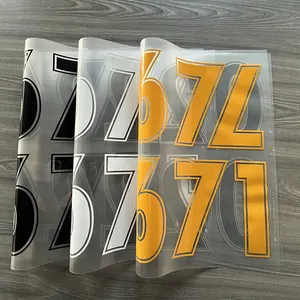 Adesivi personalizzati per numeri di trasferimento termico della stampa di <span class=keywords><strong>calcio</strong></span> per lettere e numeri di maglia della camicia - Product Image 1