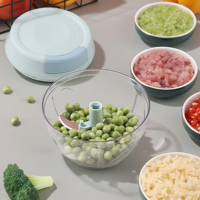 Machine manuelle de traitement des aliments avec logo personnalisé pour hacher les légumes broyeur d'ail à corde tiré à la main portable coupe-oignons