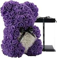 Recién llegado, oso rosa de espuma/PE con flores, boquets para regalos de San Valentín