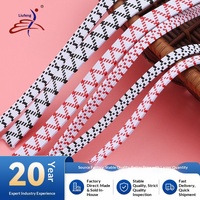 Cordon élastique double couche en polyester épaissi, cordon élastique plat, cordon en caoutchouc pour vêtements, cordon élastique rayé style crochet