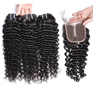 aliexpress extensión de la armadura del pelo rizado profundo rizado paquetes de la onda para las mujeres negras