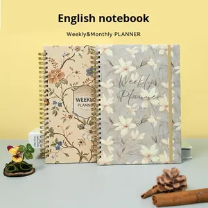 Agenda hebdomadaire A5 pour Amazon, 52 semaines, carnet à spirales avec couverture en PVC, papier offset A3, bloc-notes, journal pour l'anglais - Product Image 1