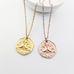 Collier <span class=keywords><strong>Lune</strong></span> et Étoile Bijoux plaqué or 18K Collier pendentif <span class=keywords><strong>lune</strong></span> Collier croissant de <span class=keywords><strong>lune</strong></span> Bijoux de <span class=keywords><strong>mer</strong></span> - Product Image 1