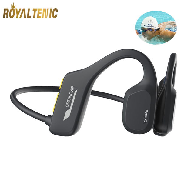X2 IPX8 Waterproof Sports Bone Conduction Headphones Open-ear Earphones BT TWS Earbuds Wireless Headset for Swimming and Workout