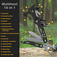 Marteau de poche 19-en-1 avec mini marteau à griffes multifonctionnel de survie Kit comprenant une pince et un tournevis
