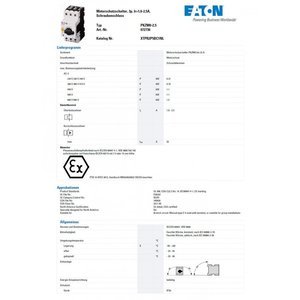 Interruptor de Protección de Motor Eaton 3P PKZM0-2.5 5A 400V Montaje en Riel DIN - Product Image 2