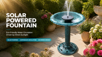Fontaine solaire pour bain d'oiseaux, bol sur piédestal en verdigris, bassin en feuille de lotus, résine plastique durable PP, pour jardin extérieur