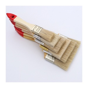 Pinceau plat industriel multi-usage à manche en bois de peuplier verni rouge, idéal pour la cuisson et le barbecue - Product Image 4