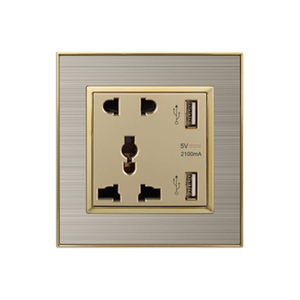 Prix usine Électrique Accessoires Chevilles, 5Pin Prise Murale Avec Double USB - Product Image 2