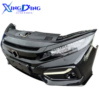 Compatible con el parachoques delantero original del Honda Civic, completo con rejillas y faros delanteros.