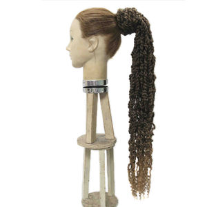 Extension capillaire en Fiber synthétique, <span class=keywords><strong>queue</strong></span>-<span class=keywords><strong>de</strong></span>-<span class=keywords><strong>cheval</strong></span> tressée par cordon <span class=keywords><strong>de</strong></span> serrage, accessoire <span class=keywords><strong>de</strong></span> mode pour femmes noires, vente en gros - Product Image 2