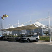 Abri de voiture durable en tissu PVDF imperméable avec structure en acier, directement de l'usine, pour le stationnement des voitures