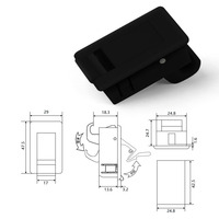 Kete DK725 Loquet Moraillon Serrure Ressort Plat ABS Intégré Poignée De Tirage Dissimulée Loquet En Plastique Serrure De Porte Bascule En Plastique