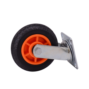 Wholesale 150mm 6 Inch Solid Wheels Trolley Plate Swivel Rubber Caster Wheel for Hand Trolley <strong>Carts</strong> - Product Image 4