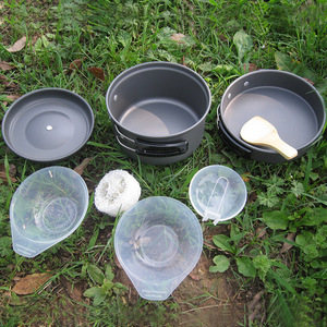AOTU Outdoor Cooking Set DS200 Nonstick Portable Cookware 1-2L <b>Camping</b> <b>Kitchen</b> Set with Pot Pan Lid Utensils - Product Image 2