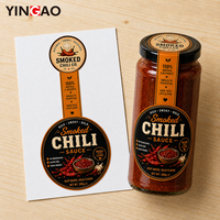 Etiquetas Adhesivas Personalizadas con Logotipo, Etiquetas para Salsas con Sello de Seguridad, Etiquetas de Vinilo Impermeables para Frascos y Botellas de Alimentos, Impresión Adhesiva