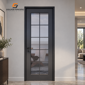 Porte française à double battant en alliage d'aluminium GS Wholesale avec verre clair pour intérieur - Product Image 5