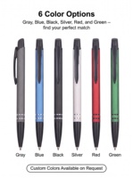 Stylos à bille promotionnels en métal avec logo personnalisé, pointe de 1,0 mm, rétractables, corps brossé, clip mat, capuchon en plastique, pointe OEM, marché UE/États-Unis