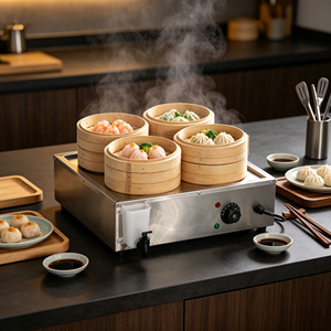 เครื่องนึ่งอาหารไฟฟ้าสแตนเลสแบบตั้งโต๊ะ ประสิทธิภาพสูง 4 ช่อง 3 กิโลวัตต์ ให้ความร้อนเร็ว สำหรับใช้งานเชิงพาณิชย์ - Product Image 5