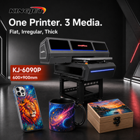 Para Kingjet 6090 Impresora plana UV de alta resolución Tintas de secado rápido Plotter 3D para impresora de cabezal de impresión de huevo de tarjeta de vidrio Ricoh