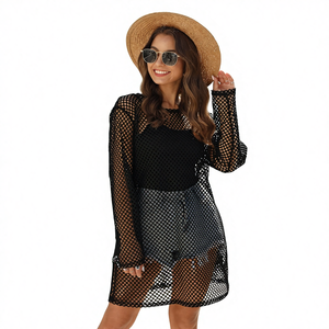 ชุดคลุมชายหาดผู้หญิง ชุดเดรสฤ<span class=keywords><strong>ดู</strong></span>ร้อน แบบโปร่ง ซีทรู เซ็กซี่ แขนยาว ผ้าตาข่าย ระบายอากาศได้ดี เป็นมิตรกับสิ่งแวดล้อม - Product Image 1