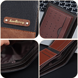 Nueva Cartera Corta <span class=keywords><strong>para</strong></span> <span class=keywords><strong>Hombre</strong></span> de Negocios con Empalme Horizontal y Cremallera Billetera Fina Tarjetero <span class=keywords><strong>para</strong></span> <span class=keywords><strong>Hombre</strong></span> - Product Image 6