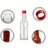 Bouteilles de sauce piquante transparentes de 3 oz, 5 oz, 8 oz, bouteilles en verre Woozy avec inserts compte-gouttes, capsules rétractables rouges, petites bouteilles de vin vides