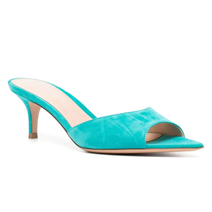 Scarpe sandali da donna con tacco basso con Logo Sexy personalizzato blu Sexy contrattato estivo - Product Image 1