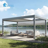 Pergola motorisée rétractable en aluminium robuste Sweet Home, résistante au vent et aux charges de neige, avec éclairage LED pour l'extérieur