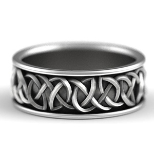 Huitan Fashion Two Wolves Vintage geschnitzte Ringe Rock Hip-Hop Webring für Frauen Männer Zubehör Zierliche Band <span class=keywords><strong>Ring</strong></span> - Product Image 3