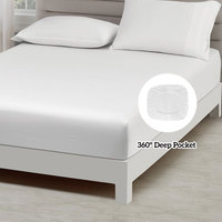 Ensemble de draps en fibre de bambou tissée douce de luxe de haute qualité, 300TC, respirant, antibactérien, hypoallergénique, certifié Oeko-Tex