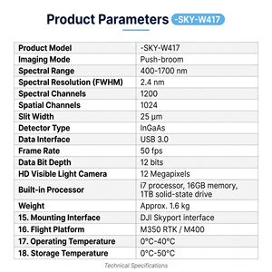 Caméra hyperspectrale UAV Pushbroom compatible avec DJI M350 RTK M400 pour l'agriculture de précision et les relevés géologiques - Product Image 6