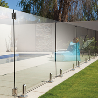 Balustrade et main courante en verre au design moderne, faites à la main pour piscine, terrasse, escalier, garde-corps et plancher en verre