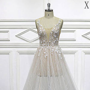 Robe <span class=keywords><strong>de</strong></span> mariée civile avec photo réelle <span class=keywords><strong>de</strong></span> couleur ivoire clair pour la mariée - Product Image 4