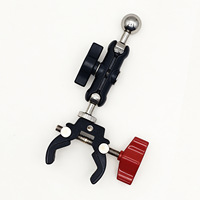 Nouvelle pince griffe de crabe en alliage d'aluminium, tête sphérique 17 mm, filetage universel 1/4 pouce, accessoire de fixation pour voiture, pour caméra de cyclisme, forme pois