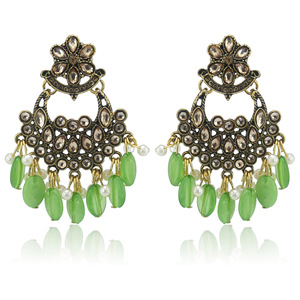 Bijoux Ethniques Vintage Femme Boho Bohème Jhumka Indien Rétro Pendants Tassel Perle Boucles d'Oreilles Pour Femmes - Product Image 2